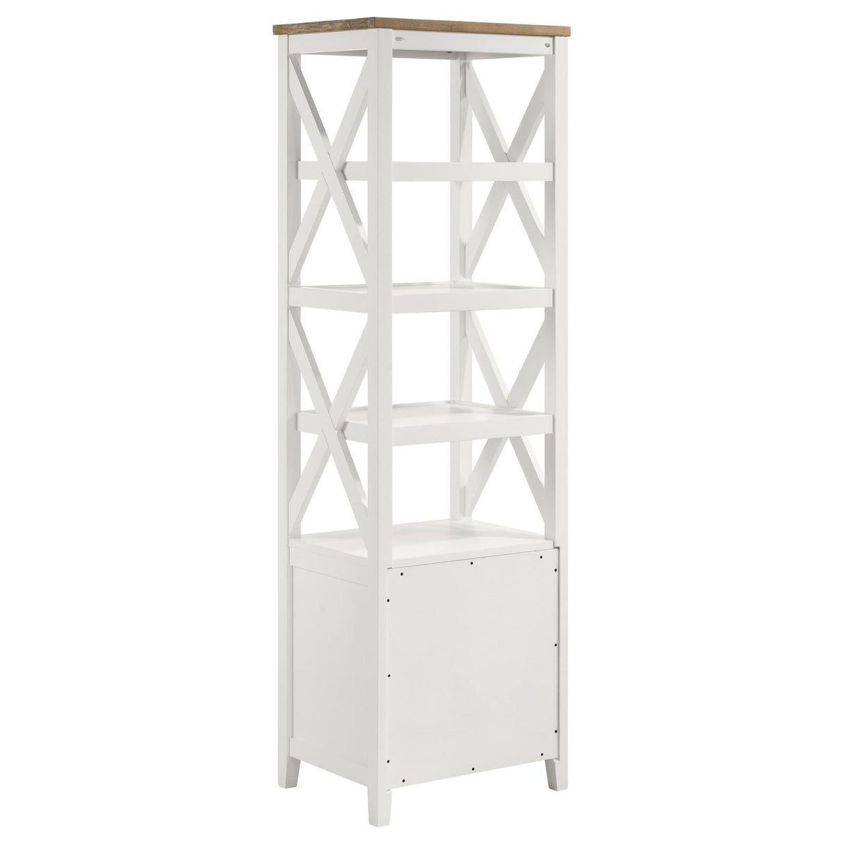 Angela Brown and White 4-shelf Wooden Media Tower with Drawers by Coaster at Eve Furniture