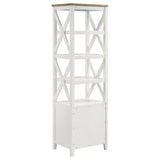 Angela Brown and White 4-shelf Wooden Media Tower with Drawers by Coaster at Eve Furniture