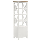 Angela Brown and White 4-shelf Wooden Media Tower with Drawers by Coaster at Eve Furniture