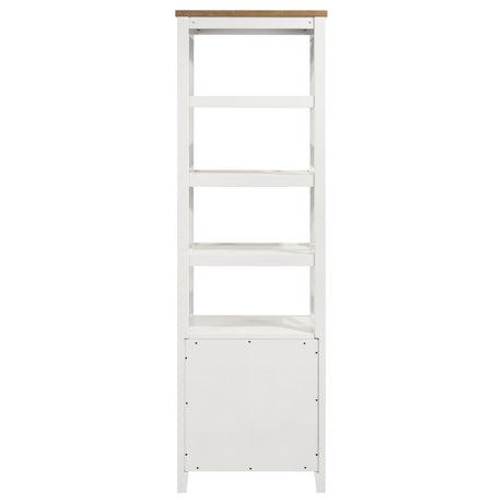Angela Brown and White 4-shelf Wooden Media Tower with Drawers by Coaster at Eve Furniture