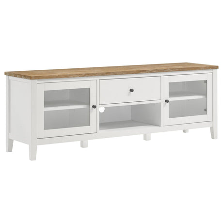 Angela Brown and White 2-door Wooden 67" TV Stand by Coaster at Eve Furniture