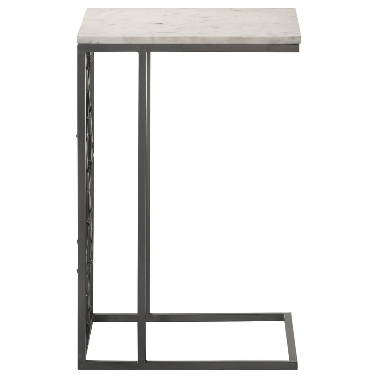 Angeliki White Accent Table with Marble Top