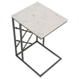 Angeliki White Accent Table with Marble Top