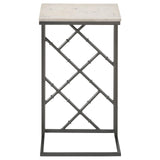 Angeliki White Accent Table with Marble Top