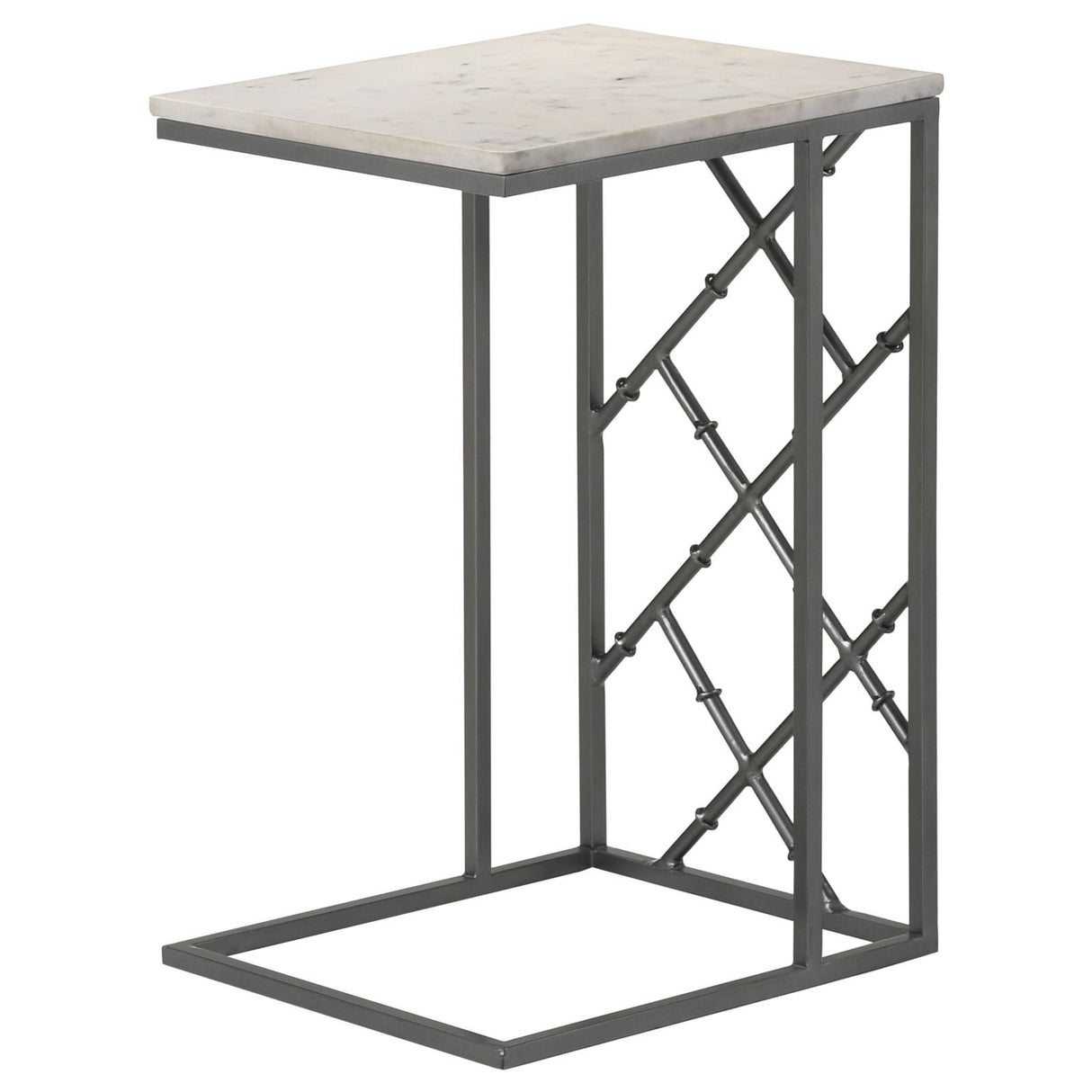 Angeliki White Accent Table with Marble Top