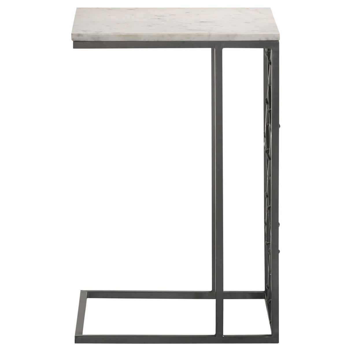 Angeliki White Accent Table with Marble Top