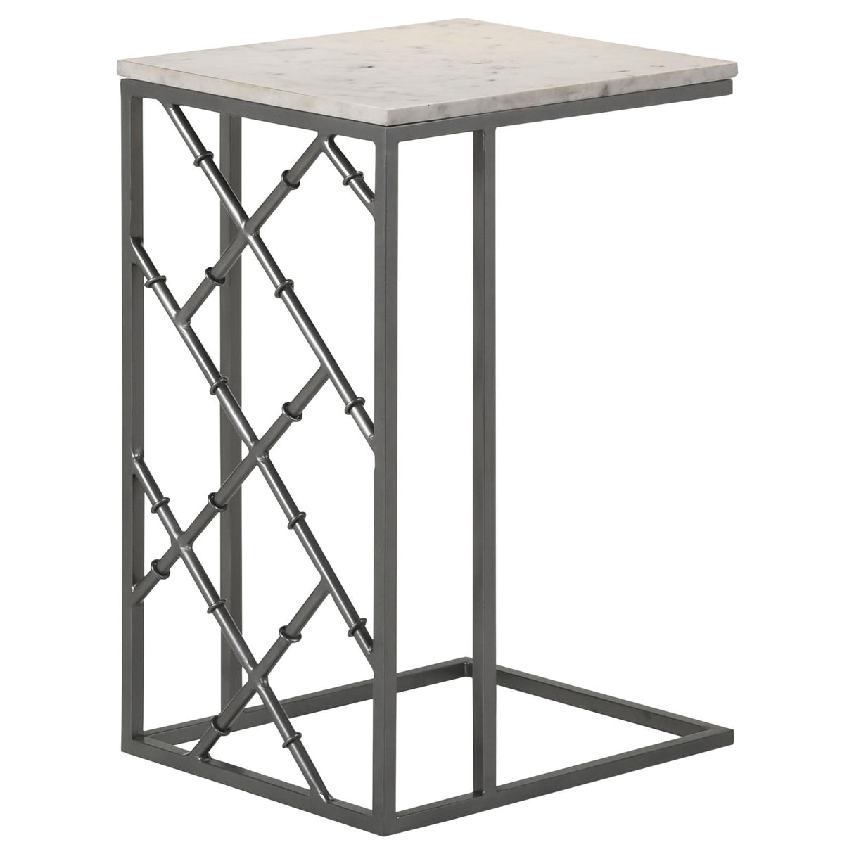 Angeliki White Accent Table with Marble Top