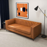 Angelina Cognac PU Leather Sofa 84" by Ashcroft Furniture at Eve Furniture