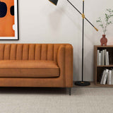 Angelina Cognac PU Leather Sofa 84" by Ashcroft Furniture at Eve Furniture