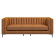 Angelina Cognac PU Leather Sofa 84" by Ashcroft Furniture at Eve Furniture