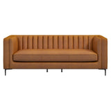 Angelina Cognac PU Leather Sofa 84" by Ashcroft Furniture at Eve Furniture