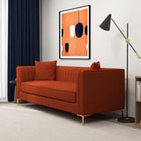 Kendra Red Boucle Sofa