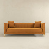 Angelina Sofa 91" (Cognac Velvet) by Ashcroft Furniture at Eve Furniture
