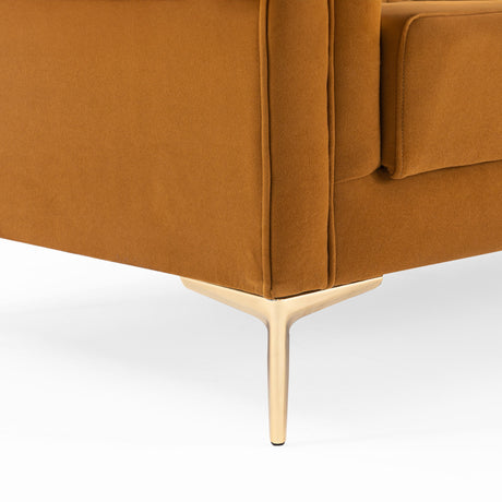 Angelina Sofa 91" (Cognac Velvet) by Ashcroft Furniture at Eve Furniture