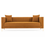 Angelina Sofa 91" (Cognac Velvet) by Ashcroft Furniture at Eve Furniture