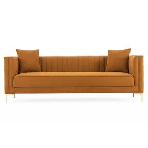 Angelina Sofa 91" (Cognac Velvet) by Ashcroft Furniture at Eve Furniture