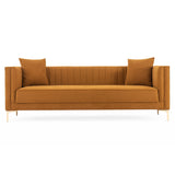 Kendra Cognac Velvet Sofa