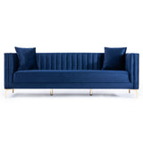 Kendra Dark Blue Velvet Sofa