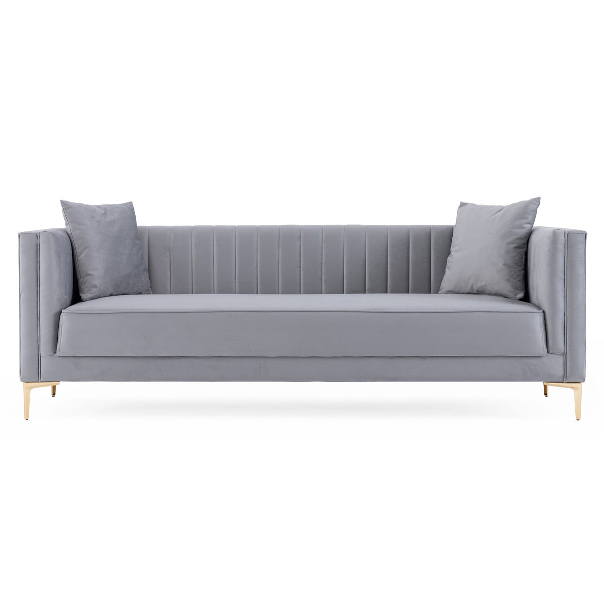 Kendra Light Grey Velvet Sofa