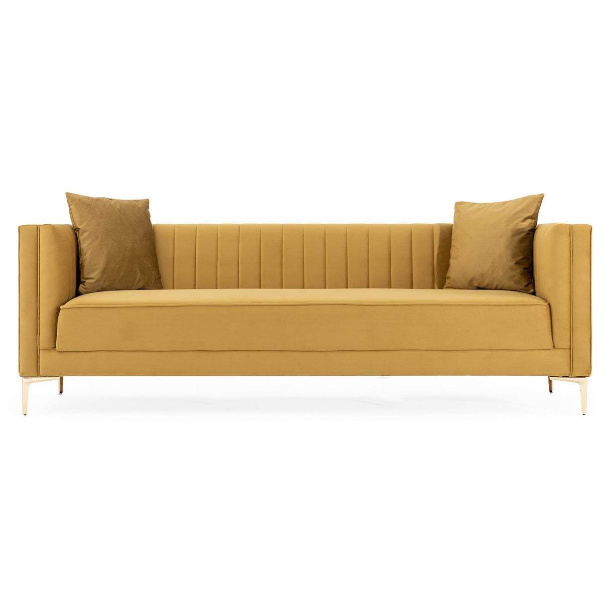 Kendra Yellow Mustard Velvet Sofa