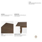 Angeline 96"L x 48"W Extendable Dining Table | Dark Brown Wood | Seats 8-10 by Mercana at Eve Furniture