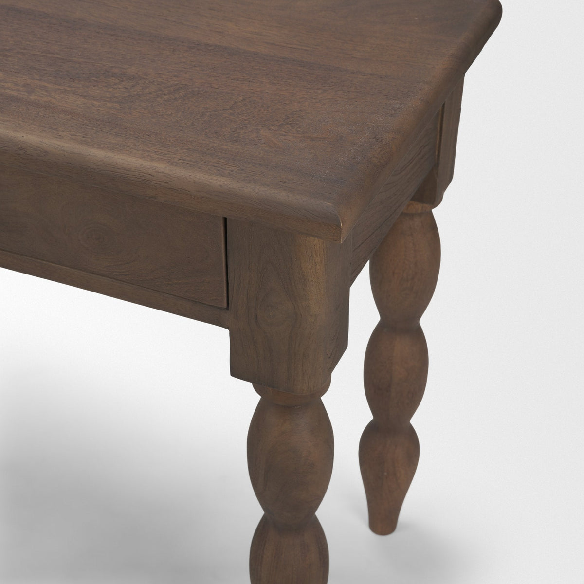Angeline Spool Turned Console Table | Dark Brown Wood | 2 Drawers by Mercana at Eve Furniture