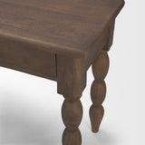 Angeline Spool Turned Console Table | Dark Brown Wood | 2 Drawers by Mercana at Eve Furniture