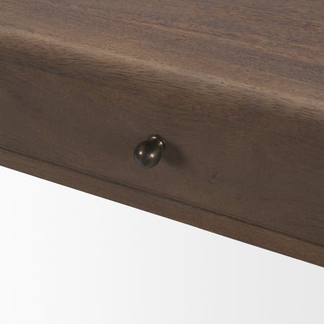 Angeline Spool Turned Console Table | Dark Brown Wood | 2 Drawers by Mercana at Eve Furniture