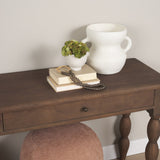 Angeline Spool Turned Console Table | Dark Brown Wood | 2 Drawers by Mercana at Eve Furniture