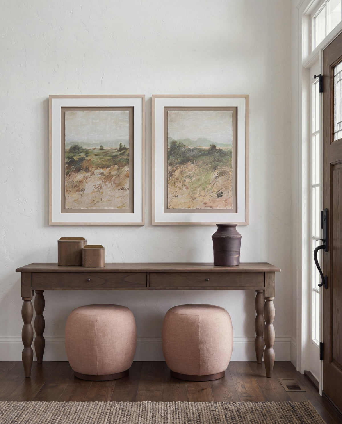 Angeline Spool Turned Console Table | Dark Brown Wood | 2 Drawers by Mercana at Eve Furniture