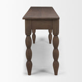 Angeline Spool Turned Console Table | Dark Brown Wood | 2 Drawers by Mercana at Eve Furniture