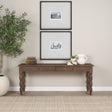 Angeline Spool Turned Console Table | Dark Brown Wood | 2 Drawers by Mercana at Eve Furniture