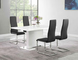 Anges White High Gloss/Black 5-Piece Dining Set by Coaster at Eve Furniture