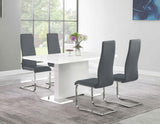 Anges White High Gloss/Grey 5-Piece Dining Set by Coaster at Eve Furniture