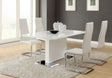 Anges White High Gloss/White 5-Piece Dining Set by Coaster at Eve Furniture