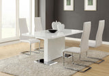 Anges White High Gloss/White 5-Piece Dining Set by Coaster at Eve Furniture