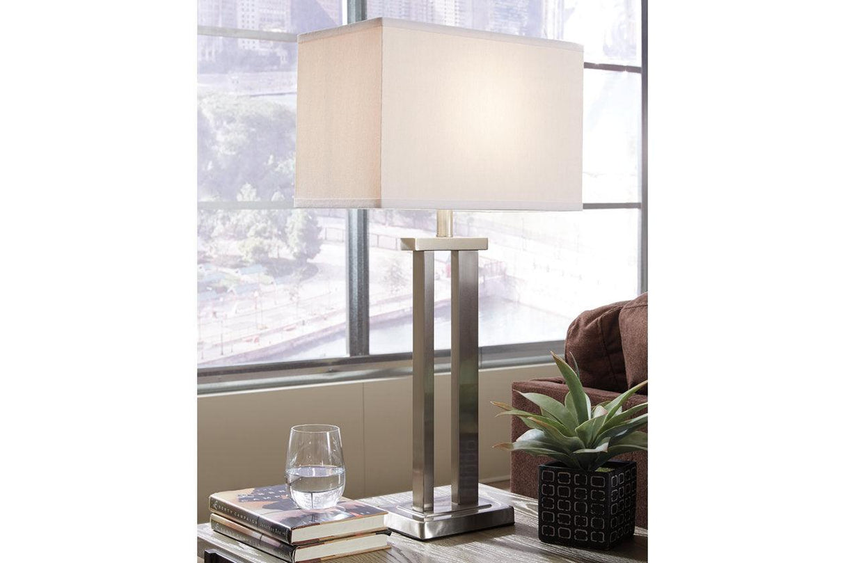 Aniela Silver Finish Table Lamp by Ashley at Eve Furniture