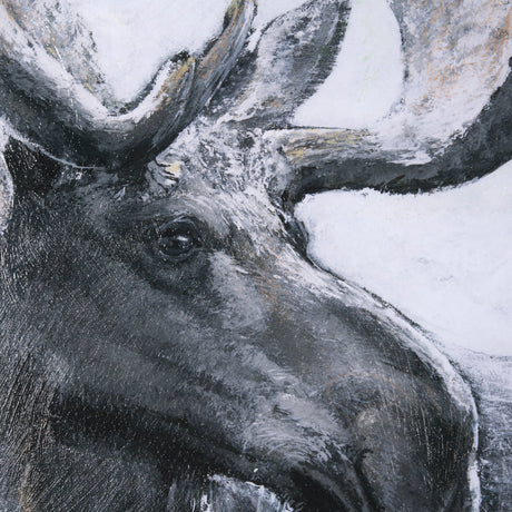 Animal Portrait I (Moose) by Mercana Studio Hand Embellished Framed Art Print Matted under Glass by Mercana at Eve Furniture