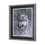 Animal Portrait II (Wolf) by Mercana Studio Hand Embellished Framed Art Print Matted under Glass by Mercana at Eve Furniture