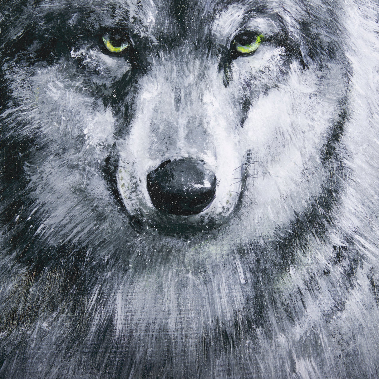 Animal Portrait II (Wolf) by Mercana Studio Hand Embellished Framed Art Print Matted under Glass by Mercana at Eve Furniture