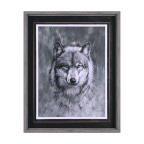 Animal Portrait II (Wolf) by Mercana Studio Hand Embellished Framed Art Print Matted under Glass by Mercana at Eve Furniture