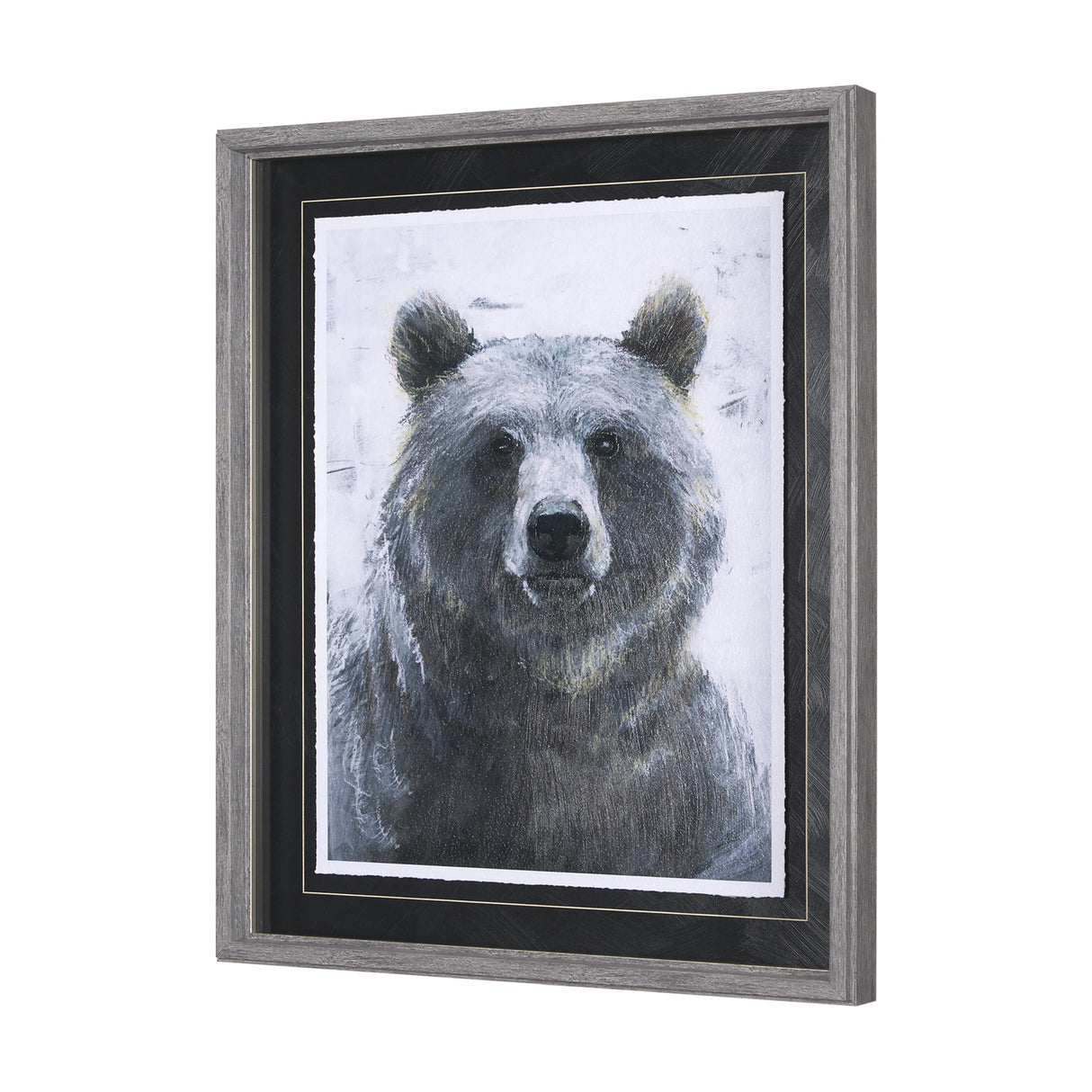 Animal Portrait III (Bear) by Mercana Studio Hand Embellished Framed Art Print Matted under Glass by Mercana at Eve Furniture