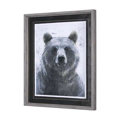 Animal Portrait III (Bear) by Mercana Studio Hand Embellished Framed Art Print Matted under Glass by Mercana at Eve Furniture