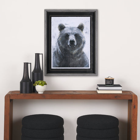 Animal Portrait III (Bear) by Mercana Studio Hand Embellished Framed Art Print Matted under Glass by Mercana at Eve Furniture