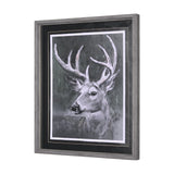 Animal Portrait IV (Deer) by Mercana Studio Hand Embellished Framed Art Print Matted under Glass by Mercana at Eve Furniture