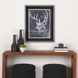 Animal Portrait IV (Deer) by Mercana Studio Hand Embellished Framed Art Print Matted under Glass by Mercana at Eve Furniture