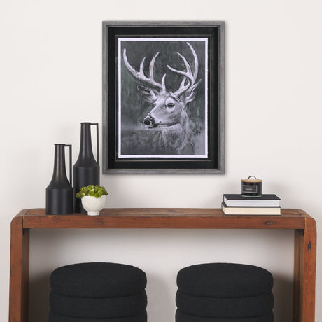 Animal Portrait IV (Deer) by Mercana Studio Hand Embellished Framed Art Print Matted under Glass by Mercana at Eve Furniture