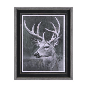 Animal Portrait IV (Deer) by Mercana Studio Hand Embellished Framed Art Print Matted under Glass by Mercana at Eve Furniture