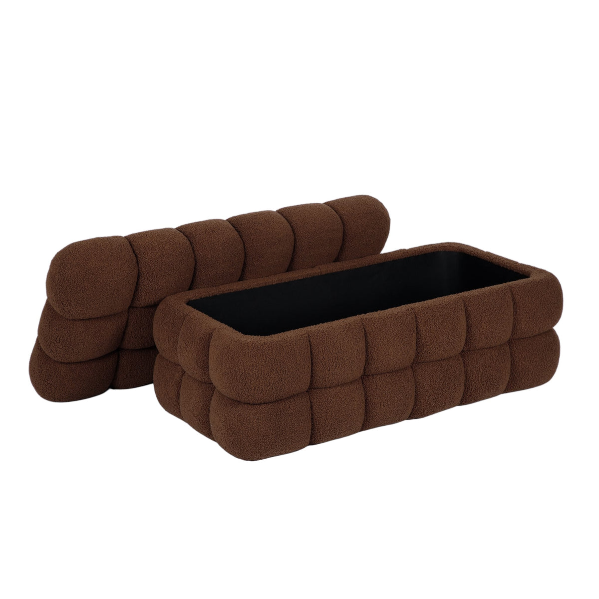 Anita 39" Faux Shearling Storage Bench With Reversible Tray Top by TOV Furniture at Eve Furniture