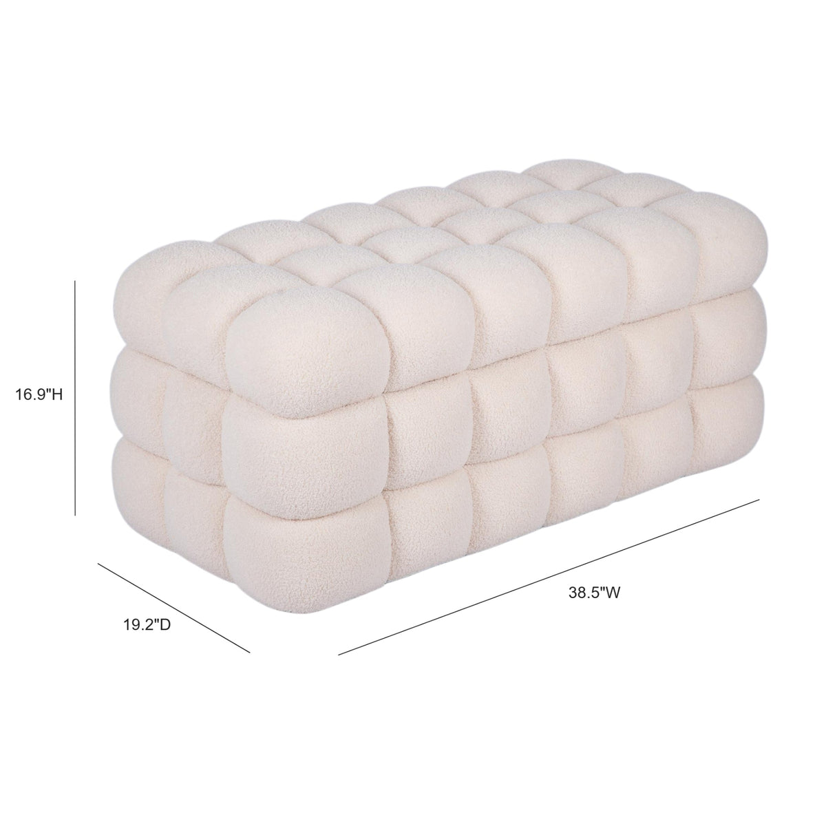 Anita 39" Faux Shearling Storage Bench With Reversible Tray Top by TOV Furniture at Eve Furniture